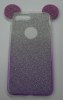 Σκληρή Θήκη TPU Gel για Apple iPhone 7 Plus Διαφανής Με Μώβ Sparklin Και Αυτάκια της Μίνι (OEM)