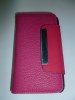 iphone 4/4S Leather Wallet Case Magenta IP4SLWCM OEM