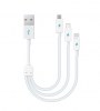 TTEC Trio Mini Charging & Transmitting Data Cable Type C / Micro / iphone / Color White 30cm