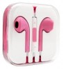 Ρόζ - Ακουστικά με μικρόφωνο handsfree earpods και volume για iPhone , Samsung Galaxy, Sony Xperia και άλλα smartphones (OEM)