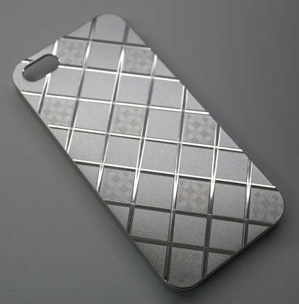 Apple iPhone 5/5S -  Plastic Case Back Cover With Rhombus Mettalic Silver (OEM)