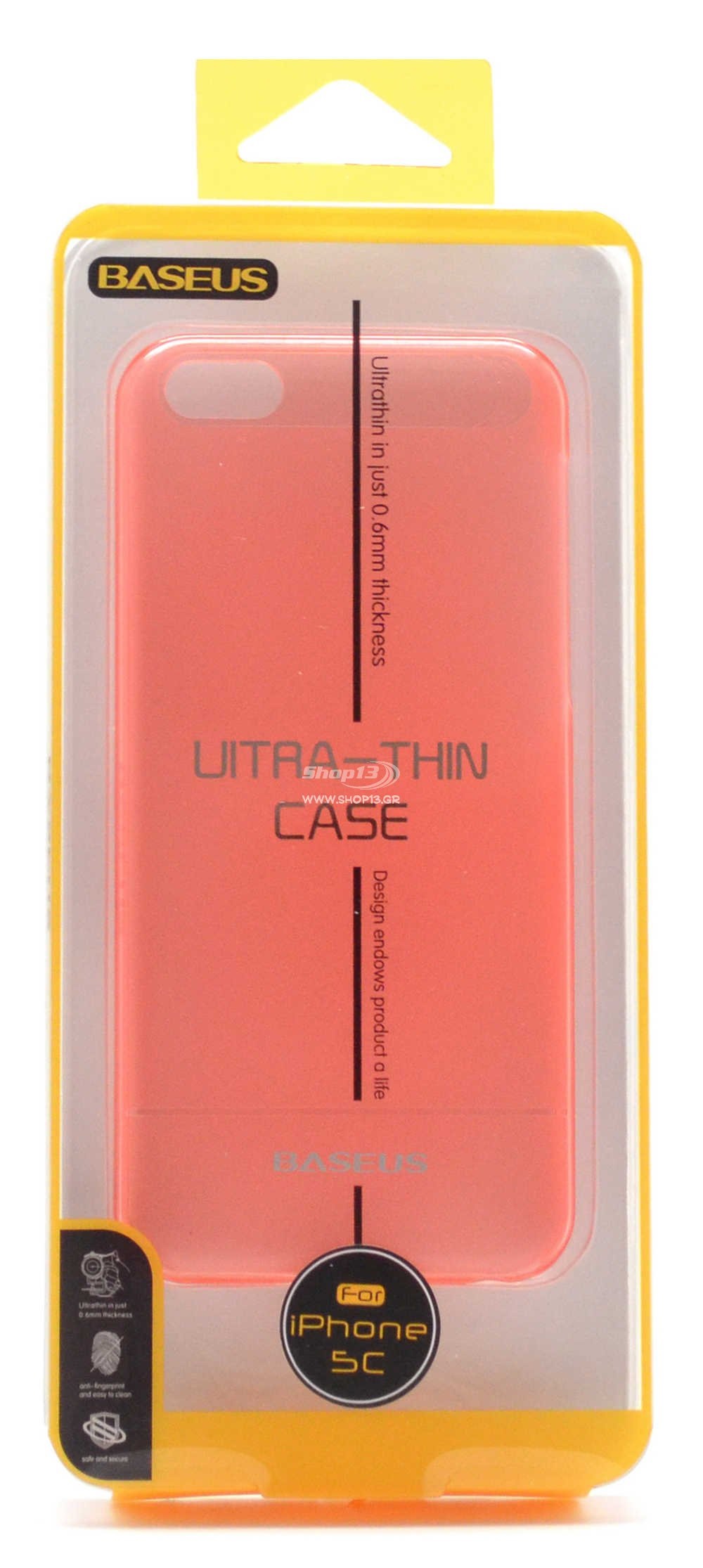 Baseus Ultra Thin Case for iPhone 5C (Pink) with 1x Ultra Clear Anti-Fingerprint Screen Protector (Baseus) (Apple)