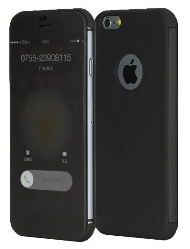 Ancus Mirror Clear View Book Case for Apple iPhone 6 (4.7-inch) (Black) (Ancus)