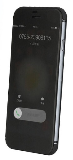 Ancus Mirror Clear View Book Case for Apple iPhone 6 (4.7-inch) (Black) (Ancus)