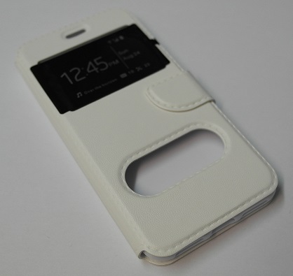 Apple iPhone 7 Leather Wallet Case With Windows And Silicone Back Cover White OEM