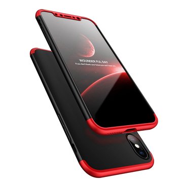 Θήκη Bakeey™ Full Plate 360° για iPhone X + Προστατευτικό Οθόνης Tempered Glass Κόκκινο/Μαύρο