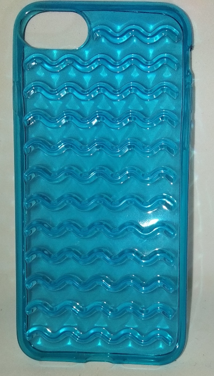 Θήκη Case Apple Iphone 6/6s  clear Blue with wavy designs (OEM)