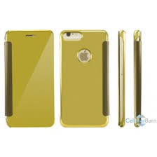 Mirror Clear View Cover Flip for Apple iPhone 7,  4.7 inches    Gold (OEM)