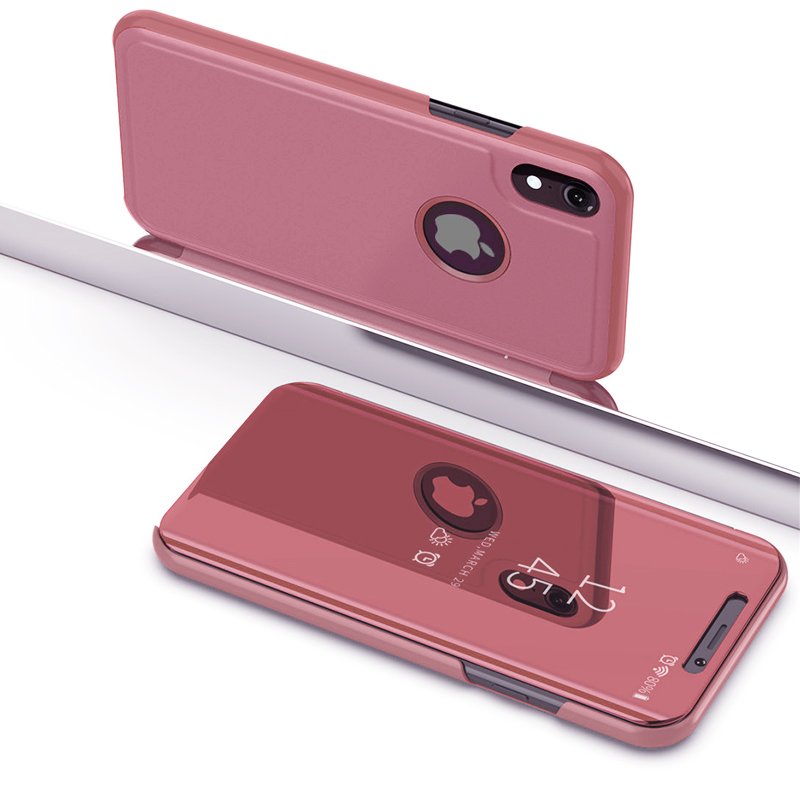 Θήκη Clear View για iphone XS MAX 6.5 inch  Ροζ Μεταλλικό (oem)