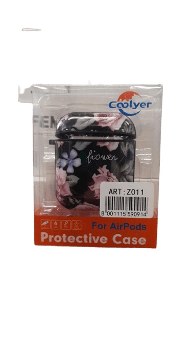 Coolyer Apple AirPods Gen 1 Case Black/flowers