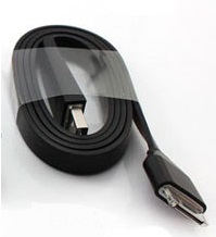 Data & Charge Flat Cable για iPhone 3G/ 3GS 4/ 4S, iPod / iPad - Black