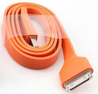 Data & Charge Flat Cable για iPhone 3G/ 3GS 4/ 4S, iPod / iPad - Orange