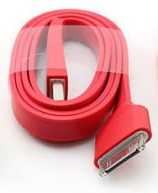 Data & Charge Flat Cable για iPhone 3G/ 3GS 4/ 4S, iPod / iPad - Red