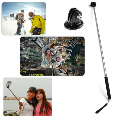 Extendable Handheld Selfie Monopod Tripod Mount Adapter for GoPro Hero 4 / Hero 3+ / Hero 3 / Hero 2