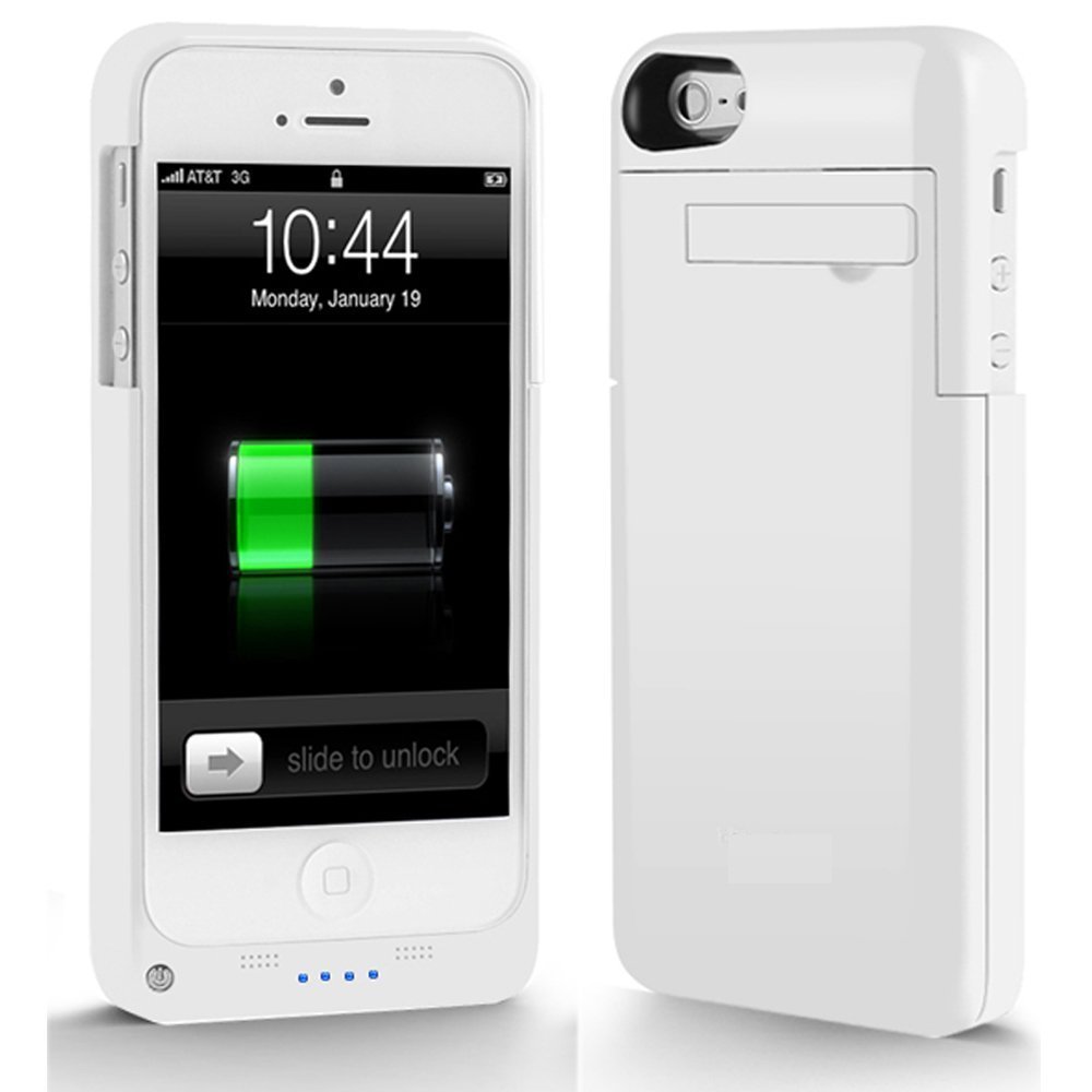 Extra 2200mAh Battery Case for iPhone 5/5S (White)