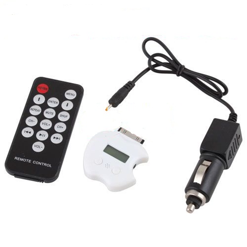FM Radio Transmitter Car Charger w/ Remote Control fr Apple iPad iPod iPhone 4 S
