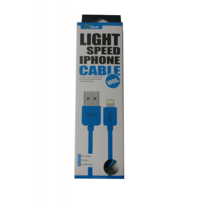 ΚΑΛΩΔΙΟ GFUN USB ΣΕ DATA/LIGHTING IPHONE ΣΥΜΒΑΤΟ ΜΠΛΕ 78-LIGBL