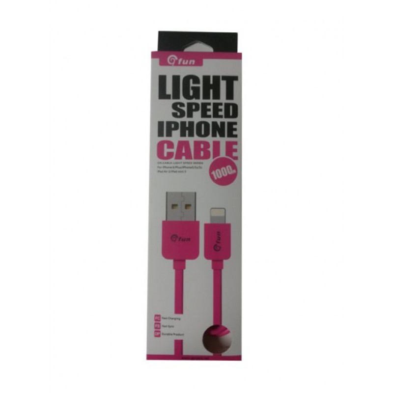 GFUN USB to Data/Lighting iPhone-Compatible Cable (78-LIGPN) (Pink)