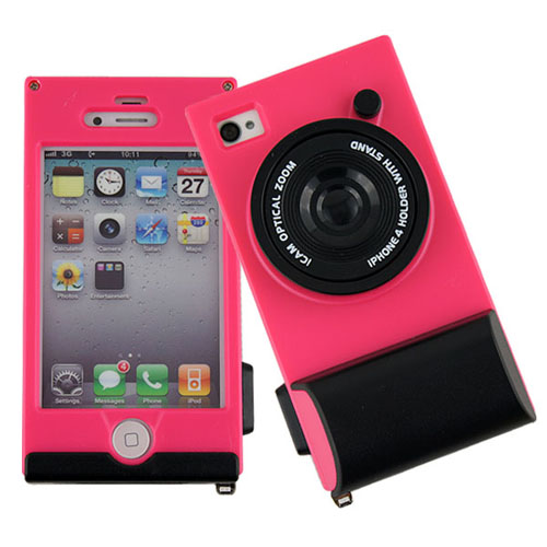 iCam Θήκη Φωτογραφική μηχανή για iPhone 4 / 4S Φούξια