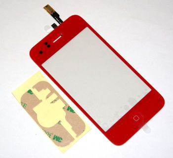 iPhone 3GS Red Touch Panel Digitizer with Home Button (Repair Part)