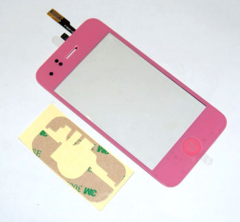 iPhone 3GS Pink Touch Panel Digitizer with Home Button (Repair Part)