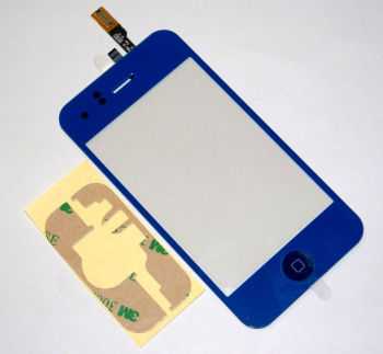 iPhone 3GS Deep Blue Touch Panel Digitizer with Home Button (Repair Part)