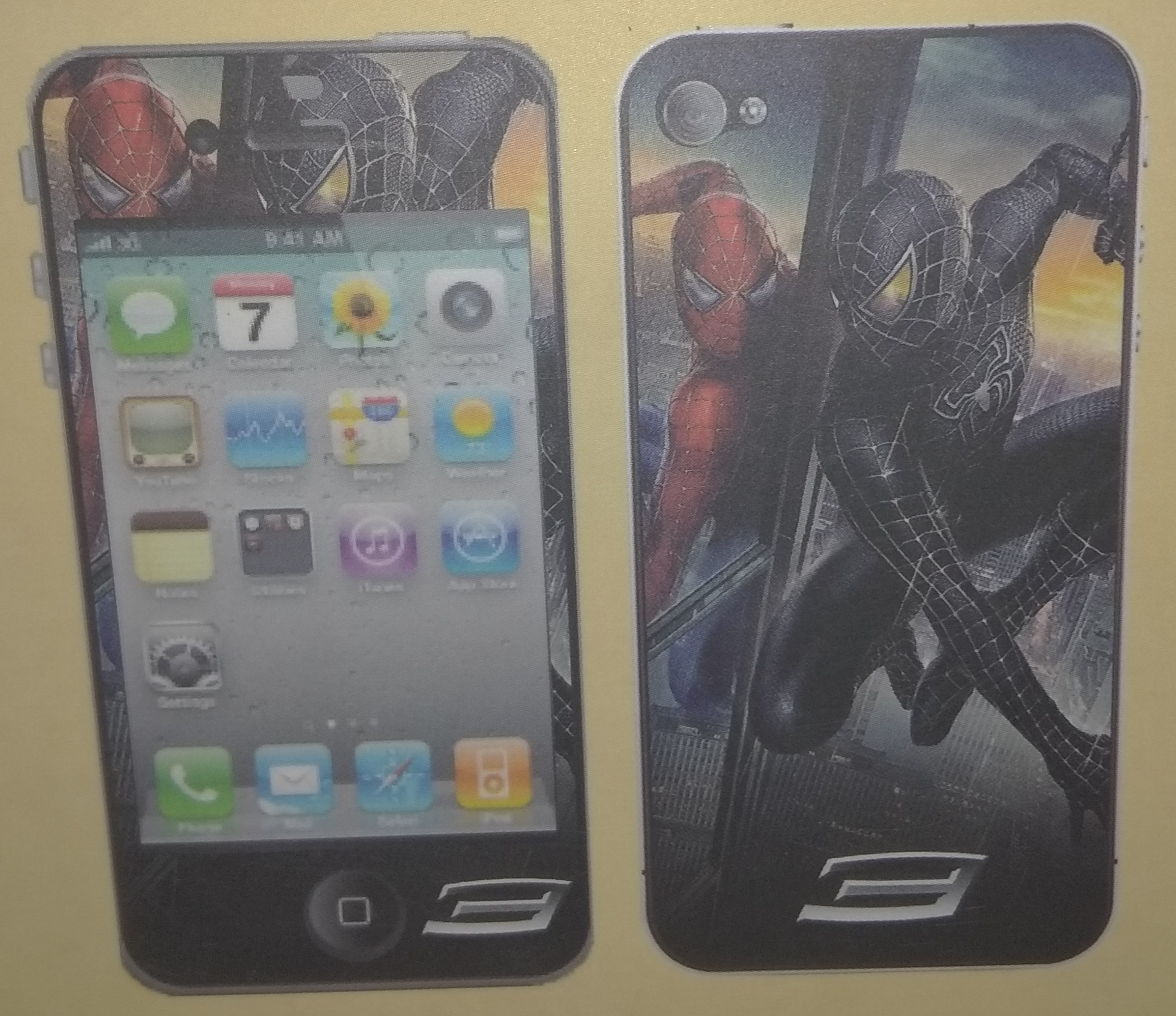 Screen Protector for Iphone 4 & 4S & 5 Screen Protector skin guard Spiderman  (OEM)