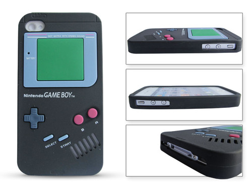 iPhone 4 / 4S Game Boy Retro Θήκη Σιλικόνης Μαύρο