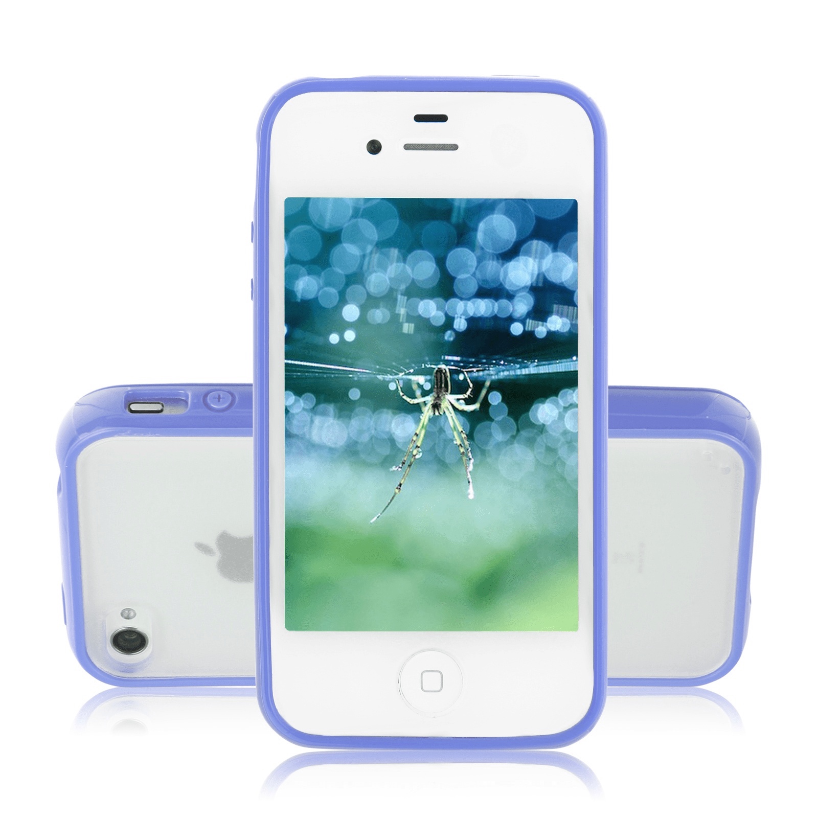 iPhone 4/4S TPU Bumper Frame with Matte Clear Hard Back Cover (Light Purple) I4BUHCP (OEM)