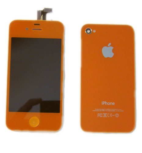 iPhone 4 Orange LCD, Touch Screen, Frame Assembly, Home Button & Back Cover Kit (Repair Parts) iPhone 4 Orange LCD, Touch Screen, Frame Assembly, Home Button & Back Cover Kit (Repair Parts)