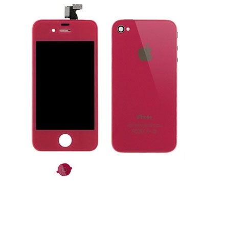iPhone 4 LCD + Touch Screen + Frame Assembly + Home Button & Back Cover - Φούξια