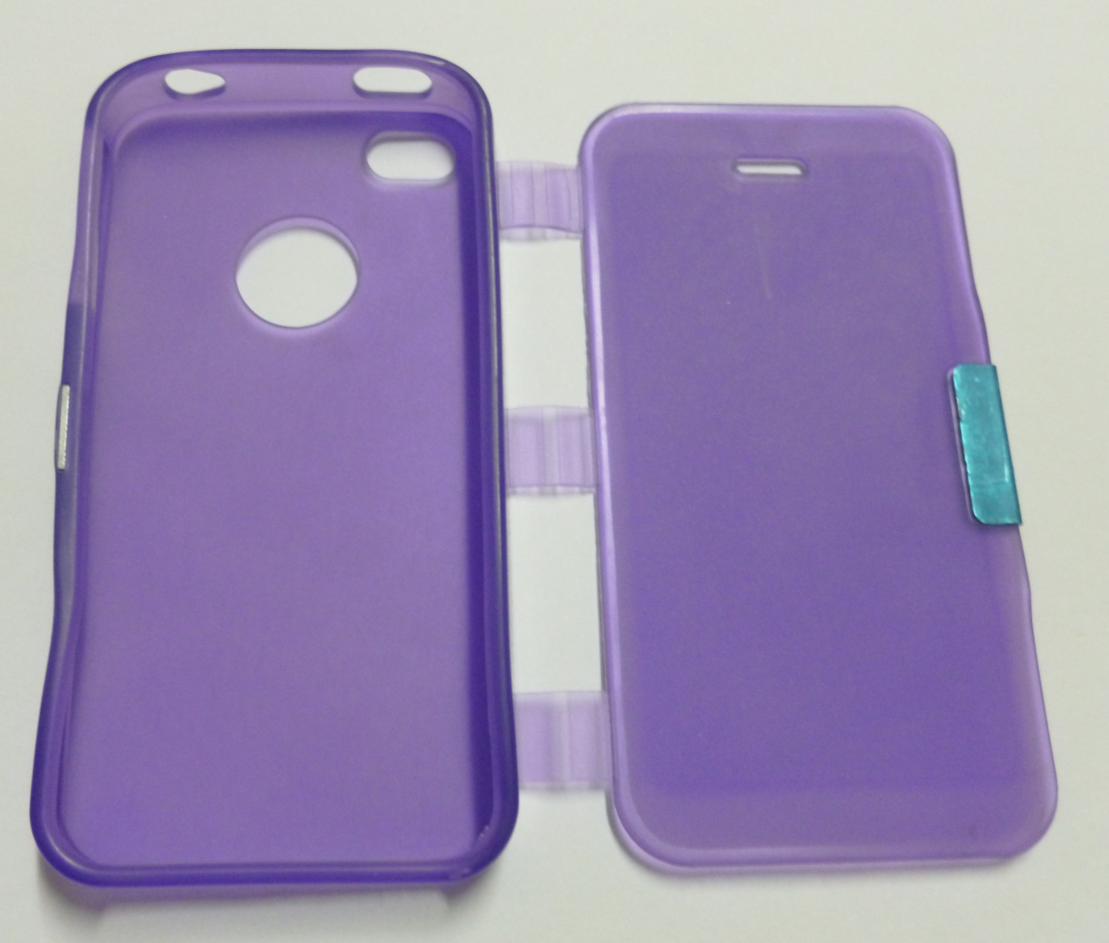 iPhone 4G / 4S - GEL Θήκη Σιλικόνης Πορτοφόλι  Με Μπροστινό Κάλυμμα Μώβ (OEM)