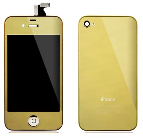 iPhone 4S Μεταλλικό Χρυσό LCD + Touch Screen + Frame Assembly +  Home Button + Battery Cover