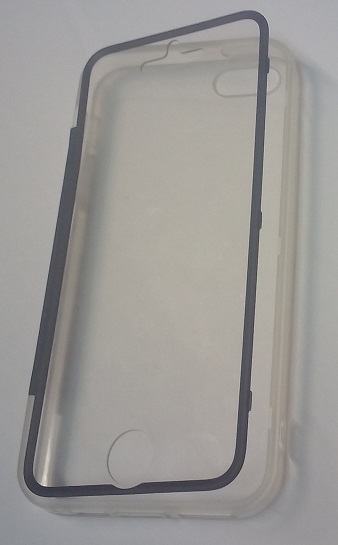 iPhone 5 / 5S - Πλαστική Θήκη με Μπροστινό Κάλυμμα Σιλικόνης Διάφανο /  Μαύρο (OEM