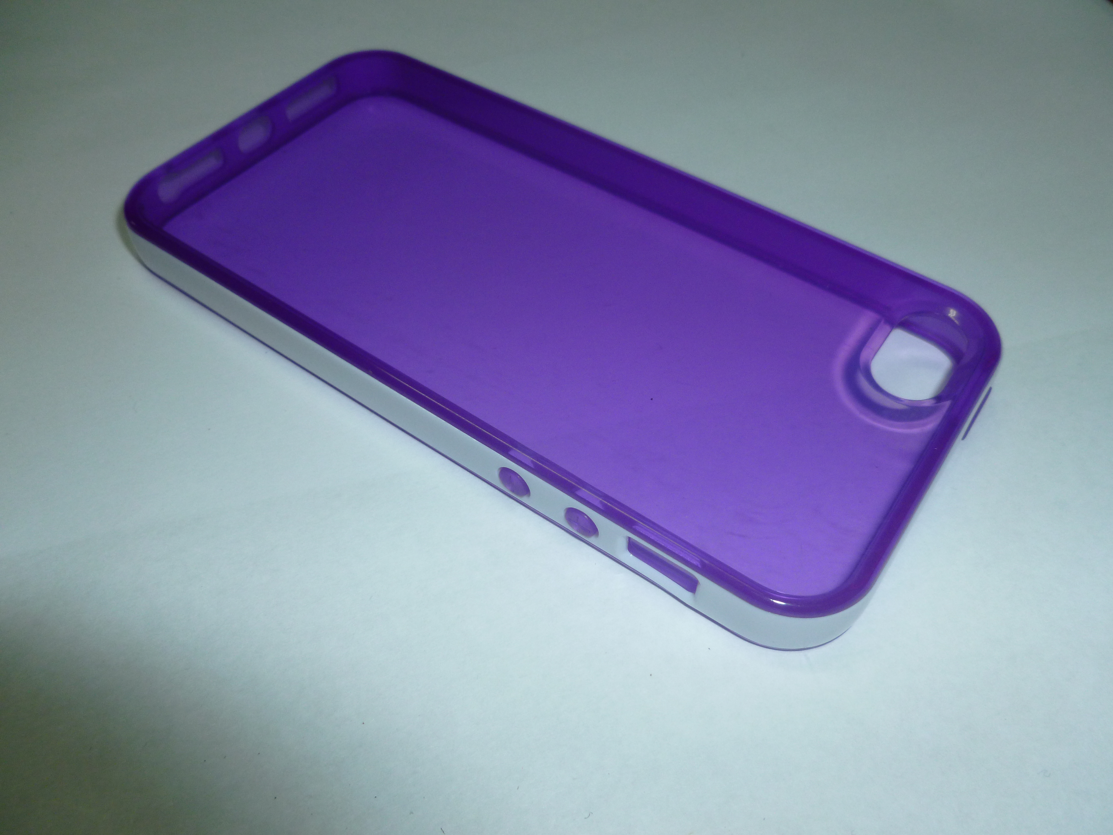 iphone 5 / 5S TPU Crystal Gel Case Purple With White Frame I5STGCPWWF OEM
