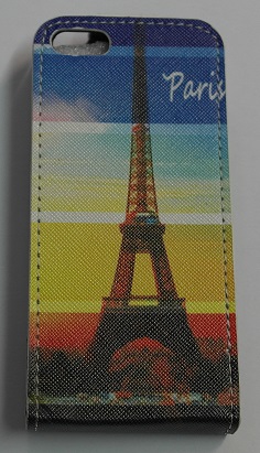 iPhone 5/5S - Leather Flip Case Eiffel Tower (OEM)