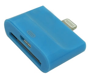 Blue iPhone 5 Plug to Micro USB / iPhone 4 Adapter (2 in 1)