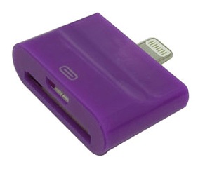 Purple iPhone 5 to Micro USB & iPhone 4 Adapter (2 in 1)