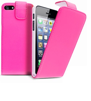 iPhone 5 Δερμάτινη Θήκη Hot Pink