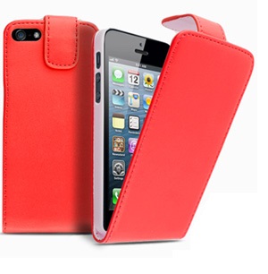 iPhone 5 Red Leather Case