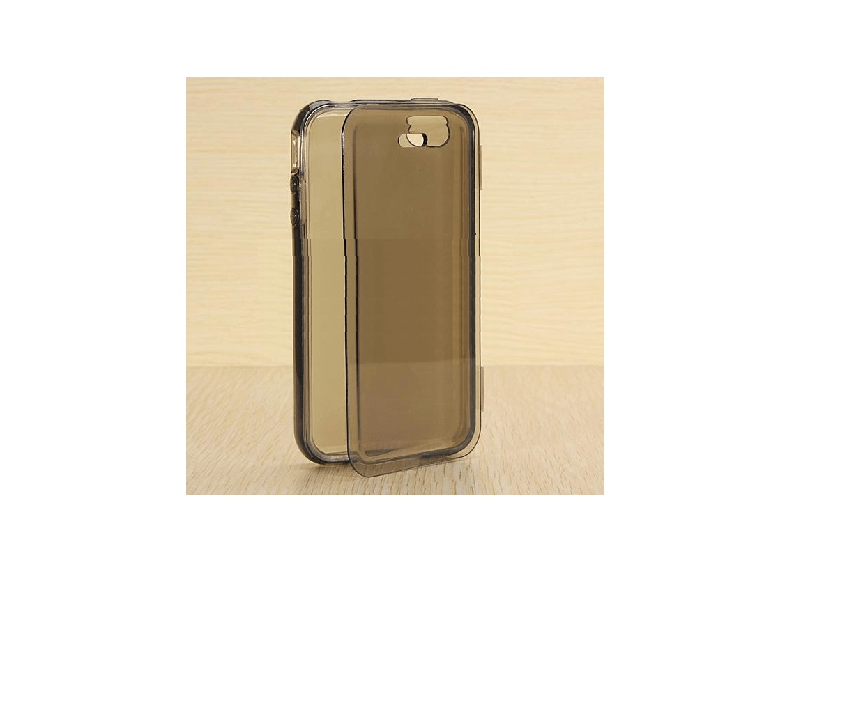iPhone 5C Black Gel TPU Case with Front Cover (OEM)