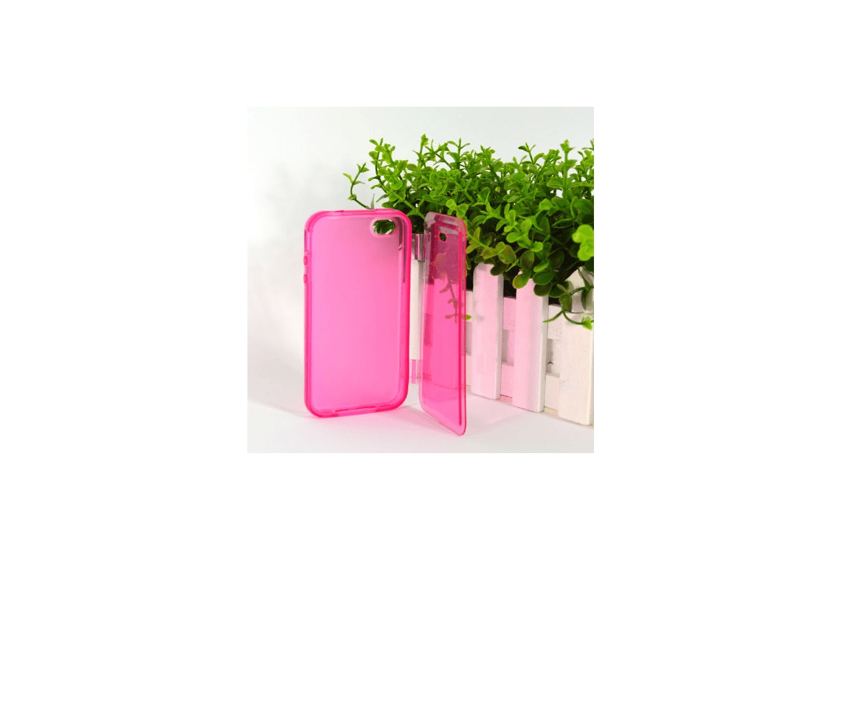 iPhone 5C Magenta Gel TPU Case with Front Cover (OEM)