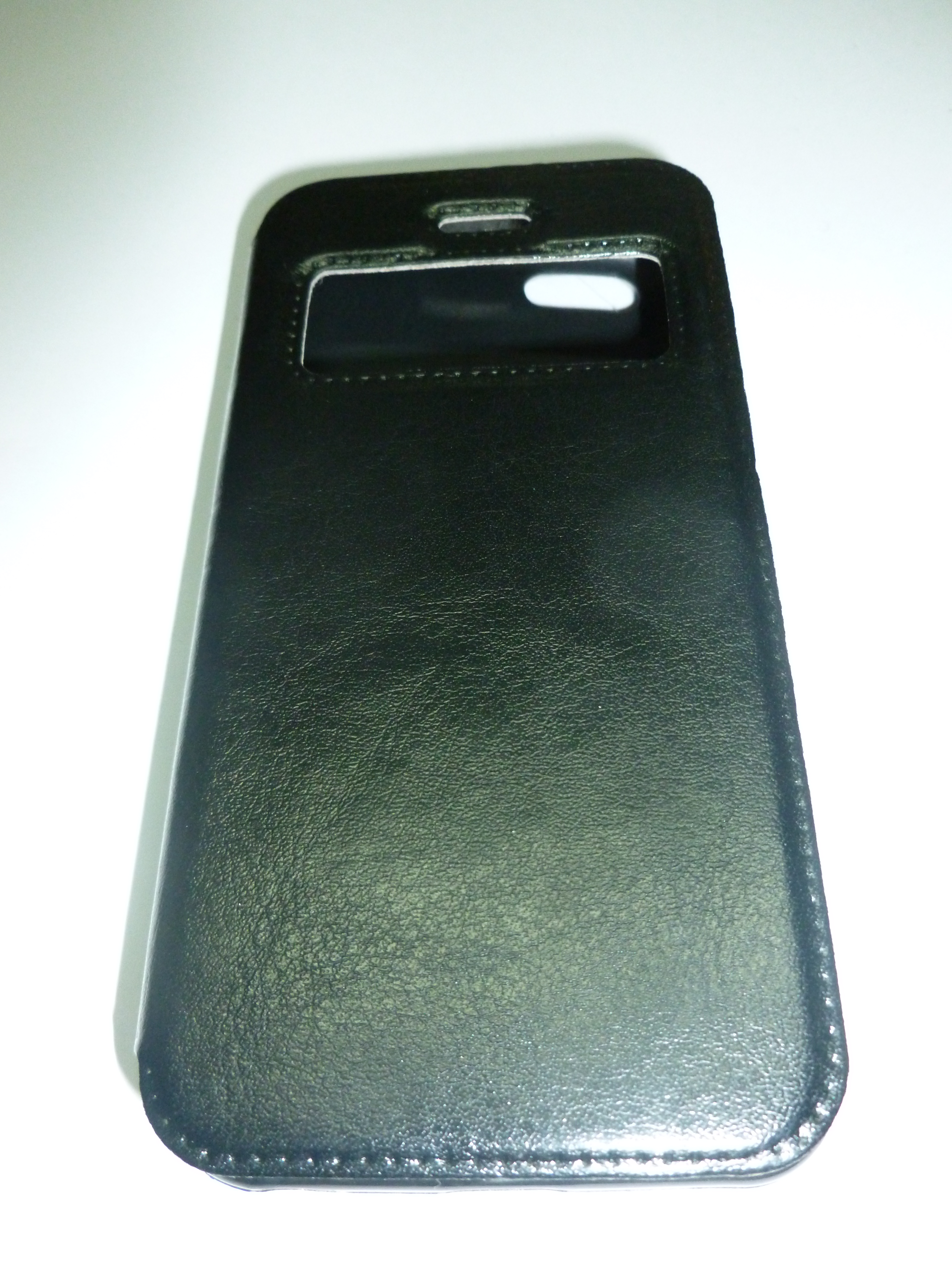 iPhone 5C Window-Style Side-Open Leather Case (Black)