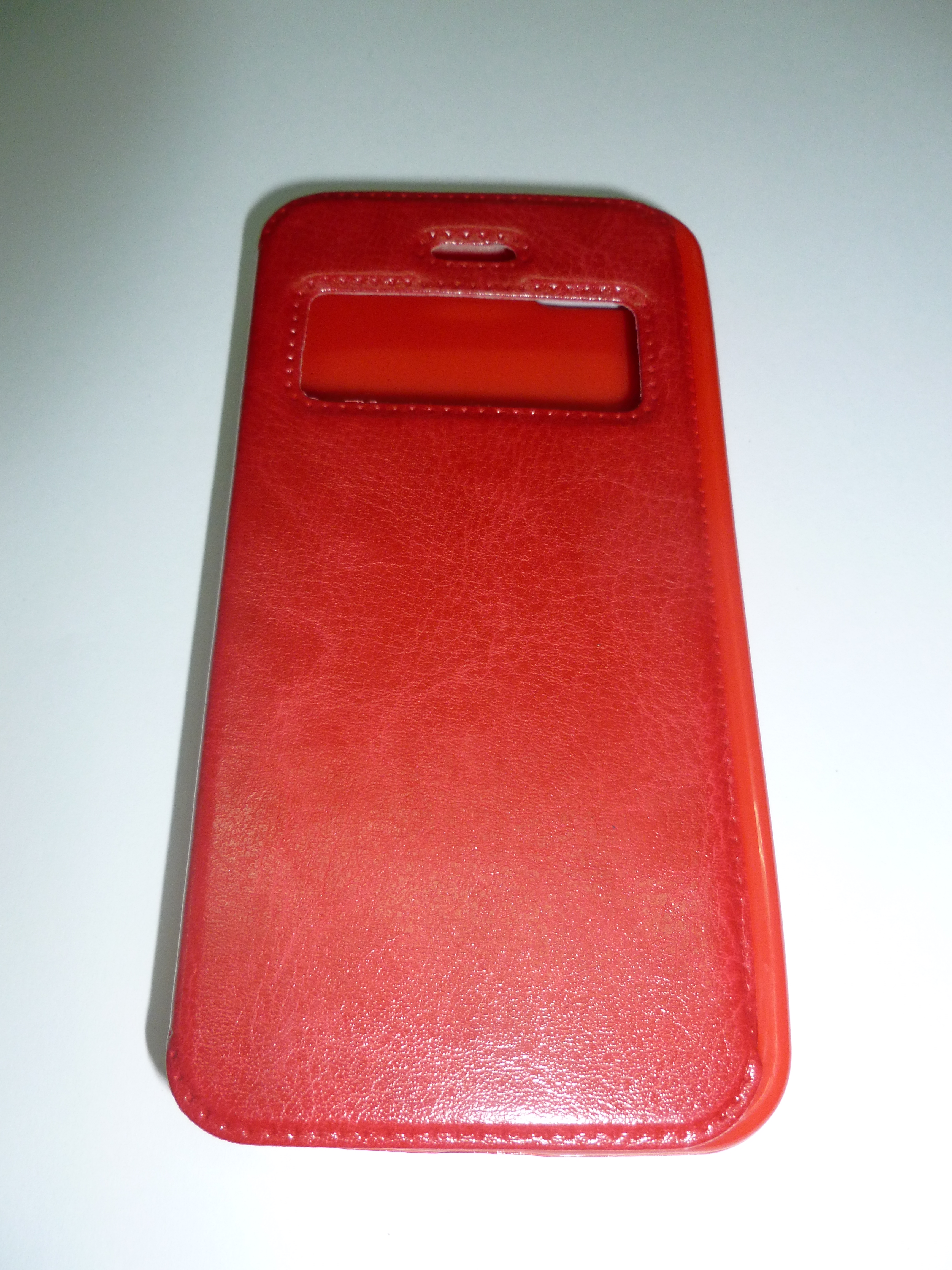 iPhone 5C Red Window-Style Side-Open Leather Case