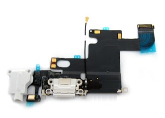 iPhone 6 Charging System Connector with Flex Cable & Earphone Flex Socket (White) (Repair Parts)