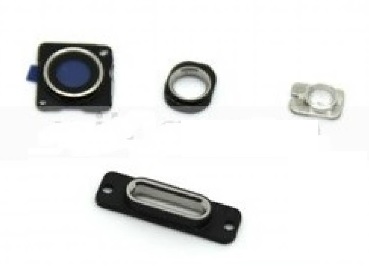 iPhone 6 Plus Camera Lens, Charging Connector Ring, Flashlight Lens & Rear Camera Holder Set (Black) (Bulk) (Repair Parts)
