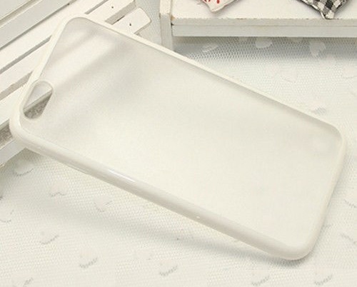 iPhone 6 Plus / 6S Plus TPU Bumper Frame with Matte Clear Hard Back Case Cover (White) (OEM)