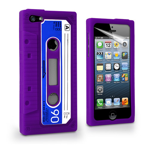 iPhone 5 Silicone Wallet-Style Case - Purple (OEM)