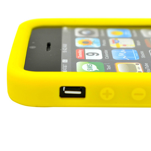 iPhone5 θήκη σιλικόνης Κομπιουτεράκι Κίτρινη OEM