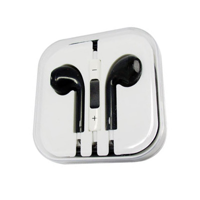 Black Handsfree Earbuds with Microphone & Volume Control for iPhone, Samsung Galaxy, Sony Xperia, HTC, BlackBerry & Other Smartphones (OEM)